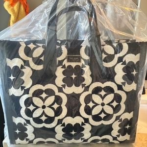 Spade Flower Monogram Manhattan Chenille Large Tote